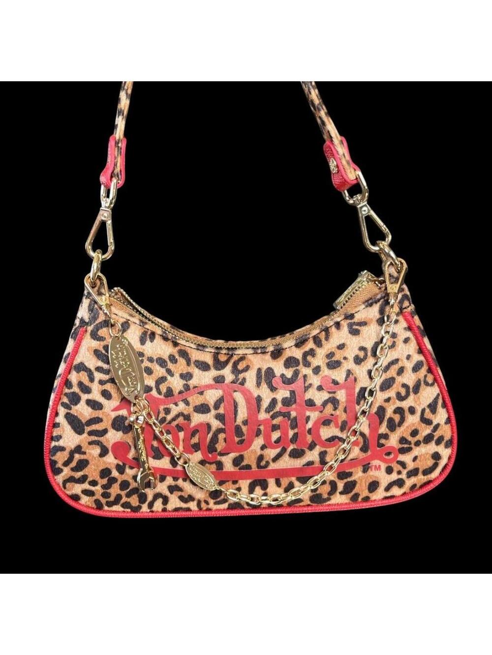 Von Dutch Women's Red and Tan Bag